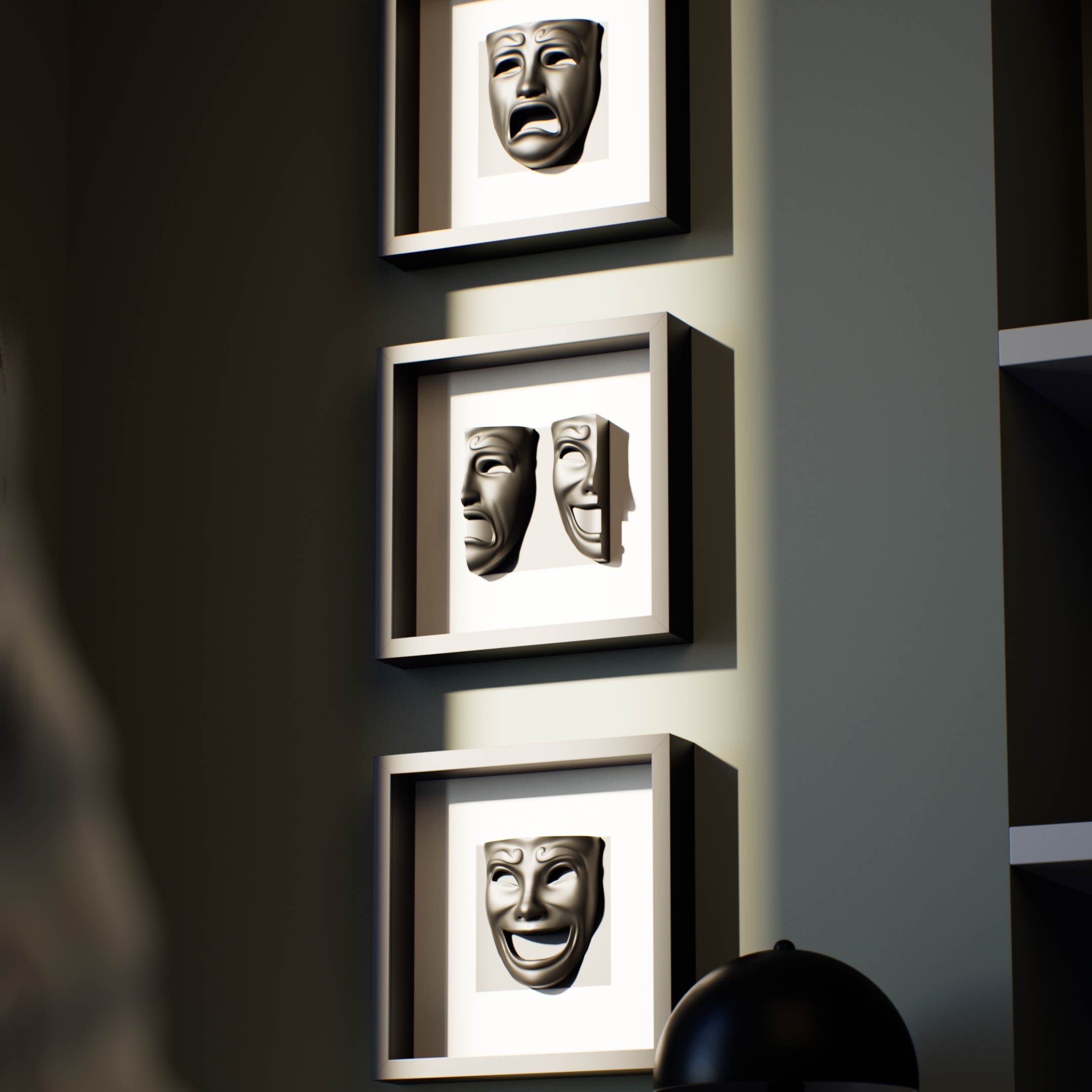 Office Wall with three frames from Mask Set